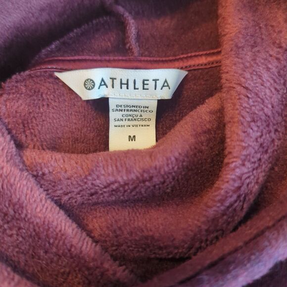 Athleta Cozy Karma Funnel Neck Sweatshirt Womens Medium Spiced Cabernet - Picture 6 of 9